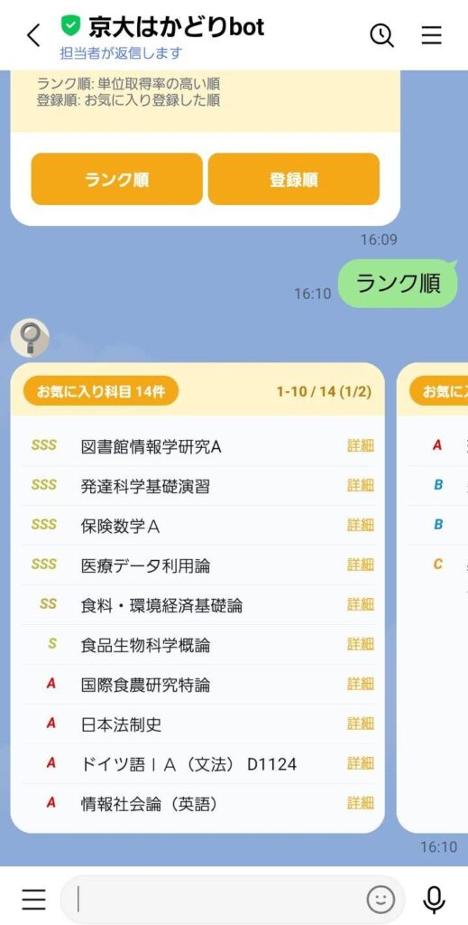 お気に入りの一覧