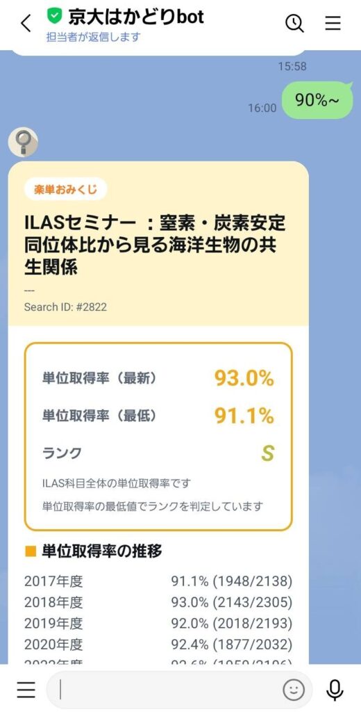 楽単おみくじの結果